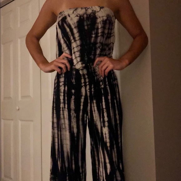 Pants - Tie dye strapless jumpsuit